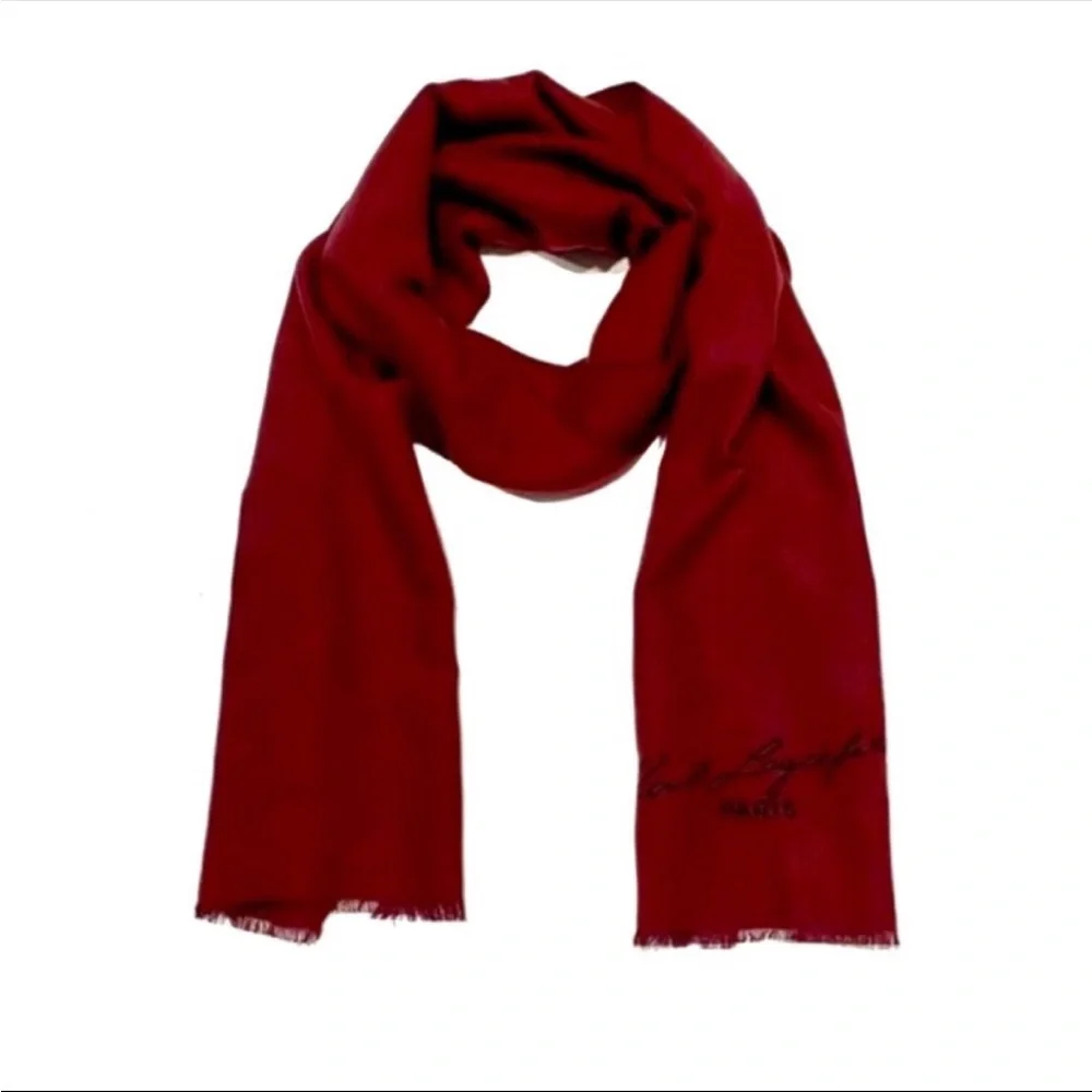 KARL LAGERFELD Burgundy Logo Scarf NWT